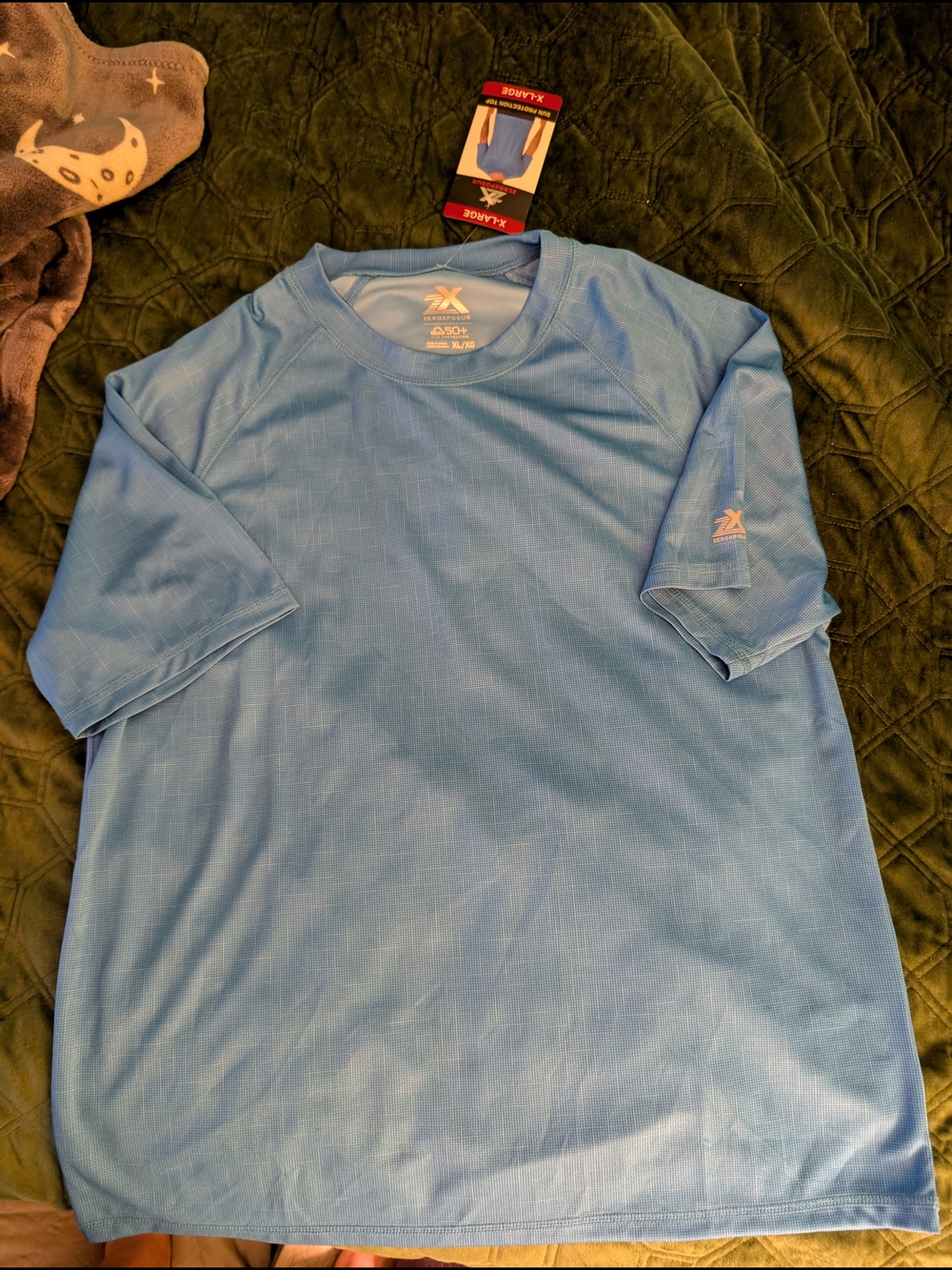 NWY Size XX Men's Light Blue Performance Crew Neck Shirt